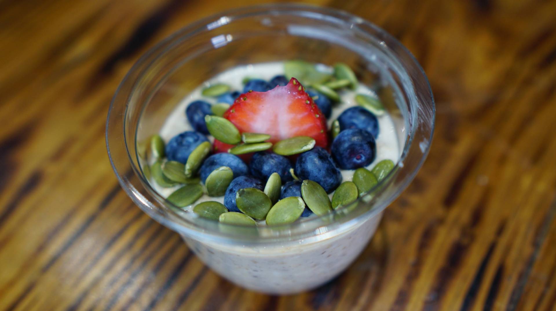 Overnight Oats -  Mixed Berries and Pumpkin Seed