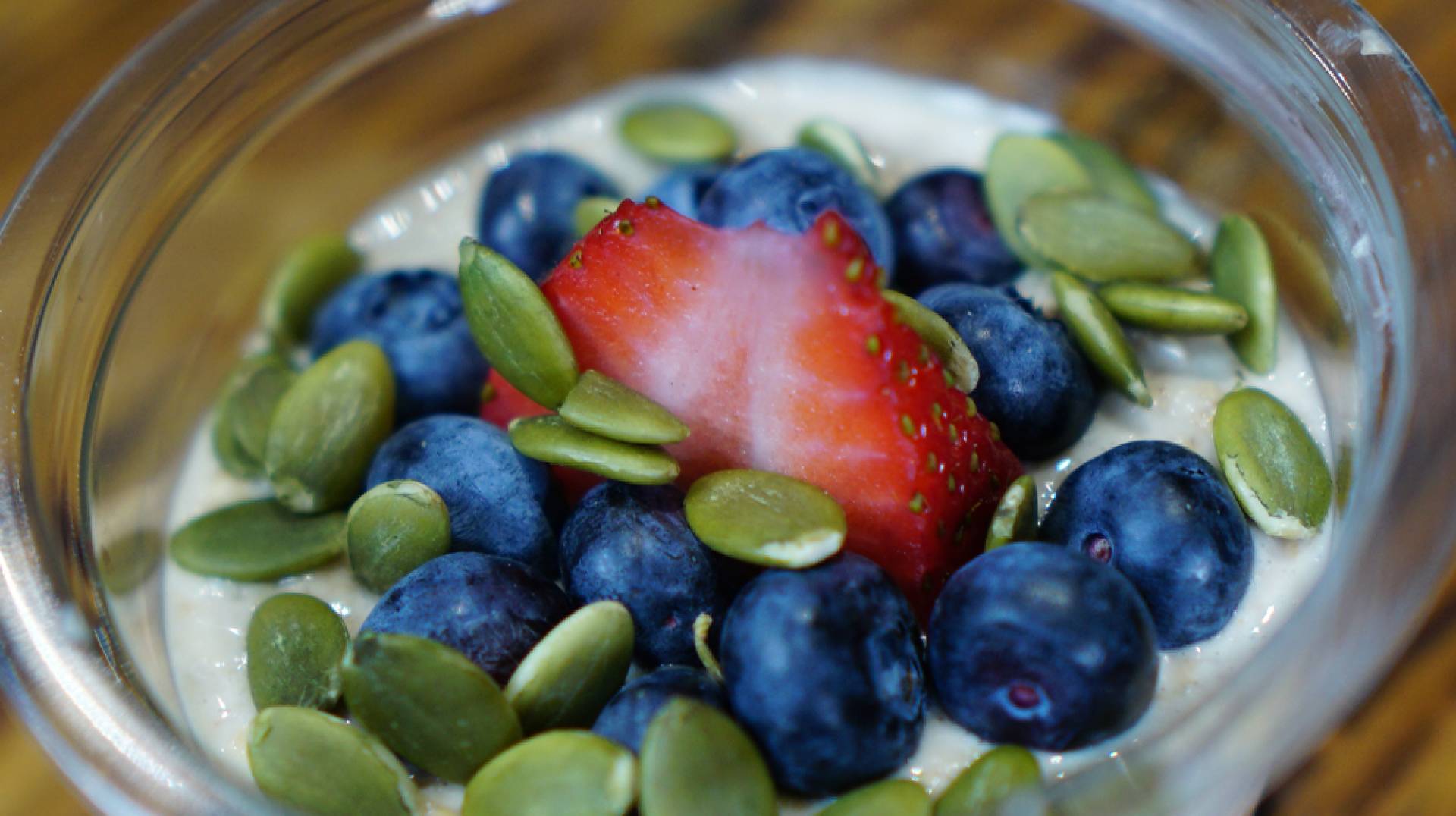 Overnight Oats -  Mixed Berries and Pumpkin Seed